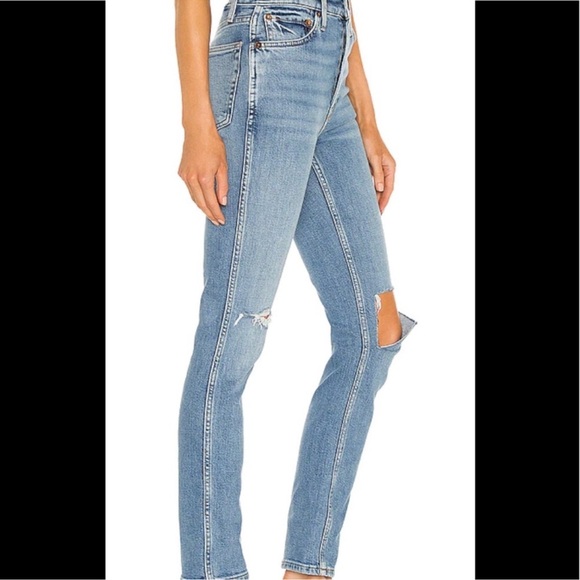 Re/Done Blue Distressed Women's Jeans - Picture 3 of 16